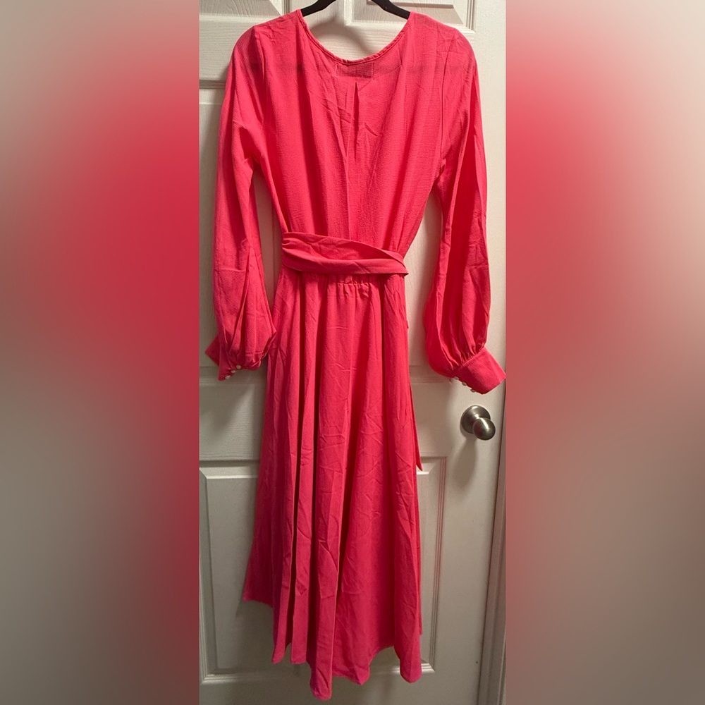 Meghan LA - Lilypad Midi Dress - Neon Pink - NWT - Size S - Picture 10 of 11